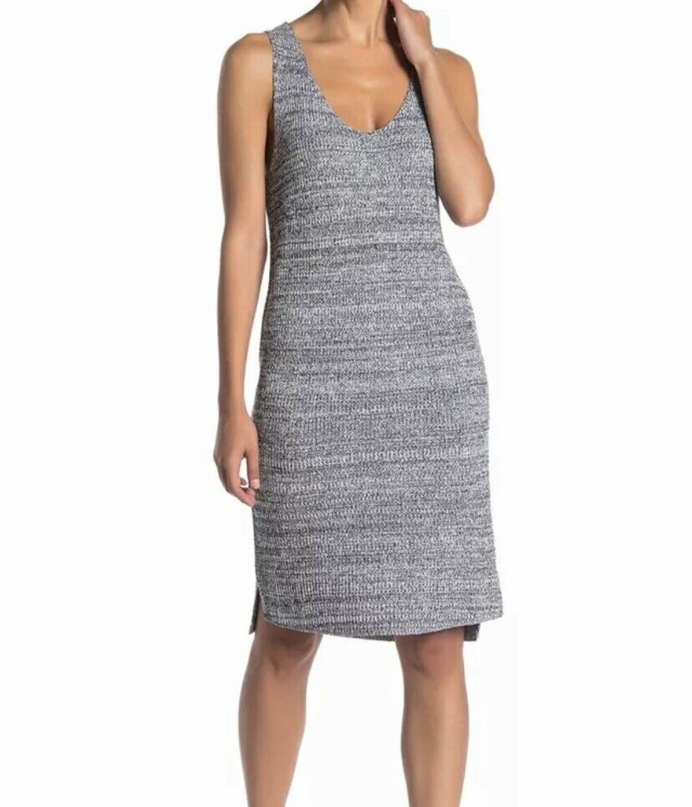 NWT SUSINA Navy Gray Captain Marled Sleeveless Knit Sweater Dress Size XS Small
